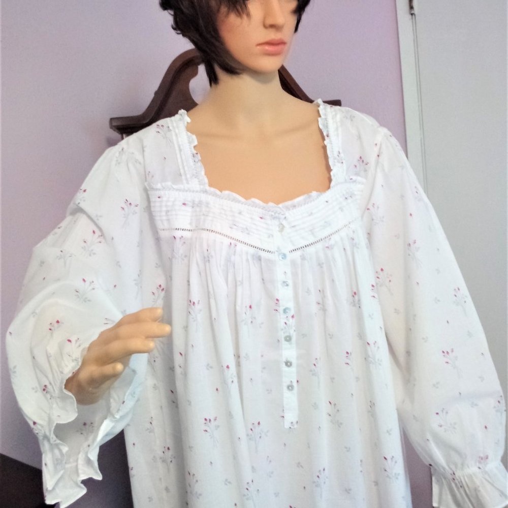 NWT EILEEN WEST HOLLY BERRY LONG SLEEVE COTTON GOWN 3X